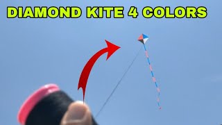 HOW TO MAKE KITEDIAMOND KITE WITH FOUR DIFFERENT COLORSkite saranggola howto diy inventor46 [upl. by Ahsetan937]