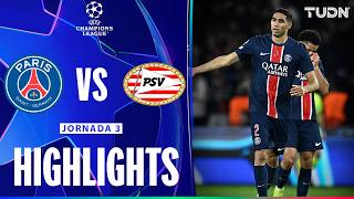 HIGHLIGHTS  PSG vs PSV Eindhoven  UEFA Champions League 2425  TUDN [upl. by Nitz]