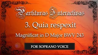 Quia respexit from Magnificat BWV 243 KARAOKE FOR SOPRANO  JS Bach  Key D Major [upl. by Atterys]