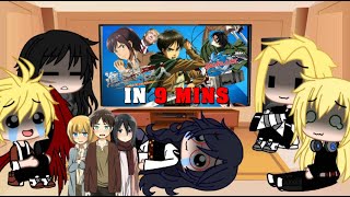 BNHA pro heroes react to AOT in 9 minutes  Part 1  CUSS WARNING [upl. by Doowron]