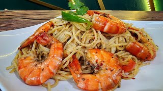 SPAGHETTI AGLIO OLIO SEDAP MACAM KEDAI  Simple Pasta Recipe [upl. by Tingey]