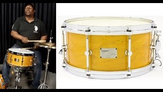 Caixa Canopus 1 Ply Maple Natural Gloss Limited Japan Aid 14x65quot snare sound check [upl. by Krista681]