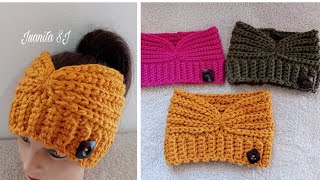 GORRO COLETERO Ó DIADEMA TEJIDA A CROCHET [upl. by Aicnelev350]