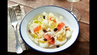 NutFruitRecipe  Endive salad with candied lemon raisins and macadamia nuts [upl. by Sophronia]