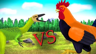 Compsognathus VS Rooster  Dinosaur Fight Animation 2D  Pivot Animator [upl. by Sophronia782]