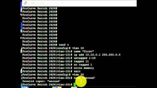 HP Procurve Switch 2626 configure VLAN [upl. by Longawa14]