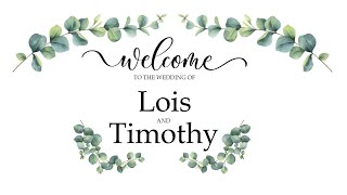 Wedding Ceremony of Lois amp Tim  12th October 2024 [upl. by Shivers]