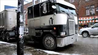 PETERBILT COE  INTL  FREIGHTLINER TRUCKS IN SNOW REMOVAL [upl. by Shafer850]