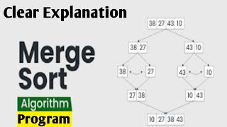 Merge Sort Algorithm amp Program Clear Explanation By Satish Sir  Coding Classes [upl. by Anotyad]