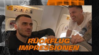 Ausgelassene Stimmung im Flieger I Kostic übernimmt das InterviewMikro [upl. by Armitage15]