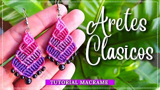 PENDIENTES MACRAME  ARETES EN HILO  Como hacer AROS en HILO PASO A PASO  TUTORIAL [upl. by Kirtap]