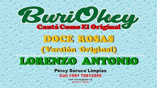 KARAOKE  DOCE ROSAS BALADA  LORENZO ANTONIO  BuriOkey [upl. by Larrie]