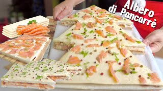 ANTIPASTO DI NATALE 🎄Albero di PANCARRÈ al SALMONE facile e veloce SENZA COTTURA [upl. by Shirah3]