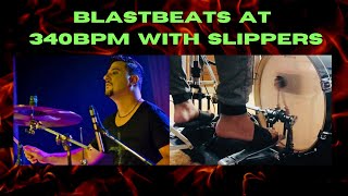 Drummer plays BlastBeats at 340BPM with slippers [upl. by Georgette]