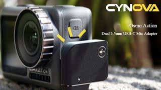 CYNOVA Dual 35mm Mic Adapter for DJI Asmo Action Camera [upl. by Noroj]