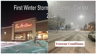 First Winter Storm in Toronto amp Mississauga  Canada 2024 Live [upl. by Netsirc61]