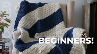 How to Crochet a Blanket StepbyStep for Complete Beginners [upl. by Lahsiv]