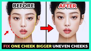 ✨ FACE EXERCISE FOR FIX UNEVEN CHEEKS amp UNEVEN FACE  Get a symmetrical face Fix one cheek bigger [upl. by Anirdua]