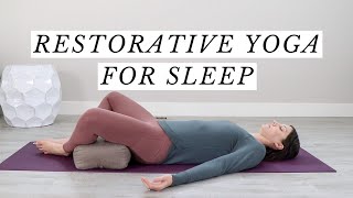 Restorative Yoga With One Bolster for Sleep [upl. by Adnauqahs]