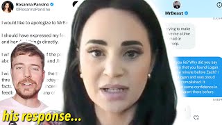 MRBEAST RESPONDS  ROSANNA PANSINO APOLOGIZES [upl. by Yelime560]