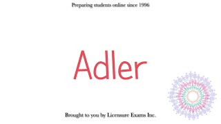 Adlerian Therapy  ASWB NCE NCMHCE MFT Exam Prep and Review [upl. by Doran]