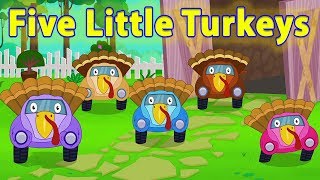 пять маленьких индеек  потешки и дети видео  Five Little Turkeys  Little Red Car Russia [upl. by Letnuahc382]