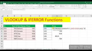 Vlookup With IFERROR Funtion use [upl. by Surtemed786]