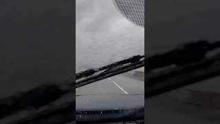 Sanibel Causeway Waves spraying windshield sanibelisland hurricanehelene [upl. by Ithaman]