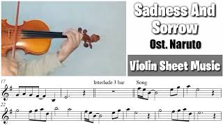 Free Sheet  Sadness And Sorrow  Ost Naruto  Violin Sheet Music [upl. by Mcmath]