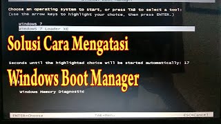 SOLUSI CARA MENGATASI WINDOWS BOOT MANAGER WIN 7 [upl. by Akihsay]