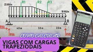 COMO CALCULAR  VIGAS COM CARGAS TRAPEZIODAIS [upl. by Tedda]