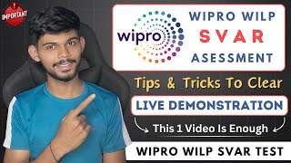 Wipro WILP SVAR Assessment Test 2024  Practice Resources Live Test amp Tips And Tricks [upl. by Yhprum]