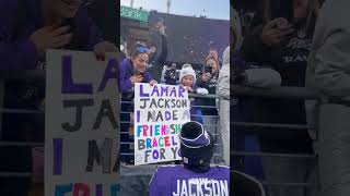 Lamar Jackson made this fan’s day 🙌 via ravensIG shorts [upl. by Ardel]