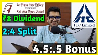 ITC Ltd Latest 🚨 RVNL • Stocks Declared High Dividend Bonus amp Split With Ex Dates [upl. by Spragens661]