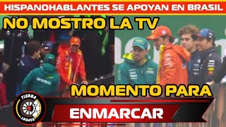 ¡PARA ENMARCAR IMPECABLE MOMENTO CUATRO HISPANOS JUNTOS EN GP BRASIL VIDEO QUE NO SE VIO EN LA TV [upl. by Odel]