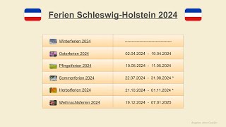 Ferien Schleswig Holstein 2024 [upl. by Noryv706]