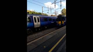 Scotrail Class 385033 crossing over Class 385035 at Cambuslang on 2B78 for Lanark [upl. by Inalel]