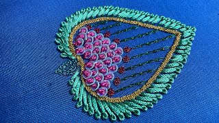 Aari embroidery free tutorial9 Lavangam stitch with sequins [upl. by Halford204]