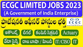 ECGC PO 2023 Notification  ECGC Probationary Officer PO Recruitment 2023  Telugu Job Portal [upl. by Brody]