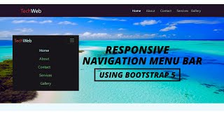 How to Create Responsive Navigation bar using Bootstrap 5 [upl. by Maghutte575]