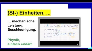 Beschleunigung Physik mechanische Leistung PKW beschleunigen wie viel kW SIEinheiten [upl. by Nevsa273]