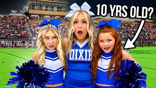 My 10 YEAR OLD DAUGHTERS become HiGH SCHOOL CHEERLEADERS 💙 📣 [upl. by Cyndia982]