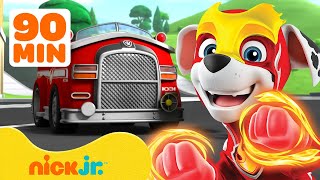 PAW Patrol Marshalls Mighty Rescues 👩‍🚒 90 Minute Compilation  Nick Jr [upl. by Sholley]