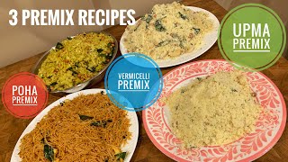 3 Instant Breakfast Premix Instant Poha Premix Recipe Travel Premix Recipes [upl. by Keven]