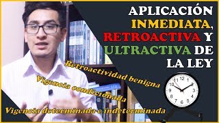 RETROACTIVIDAD ULTRACTIVIDAD Y APLICACIÓN INMEDIATA DE LA LEY  Introducción al Derecho 14 [upl. by Adolphus]