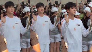 240714 BTS Jin at Olympics Torch Relay 2024 In Paris [upl. by Matthia]