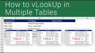 VLookup on Multiple Sheets in Excel [upl. by Scoville]