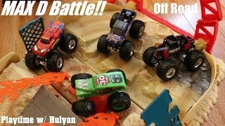 Maximum Destruction Battle Play Set Playtime  Monster Jam Trucks [upl. by Lleynad657]