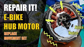 How to repair an eBike Hub Motor  Replace Movement Set and Eliminate Motor Noise and Jitter [upl. by Josi]