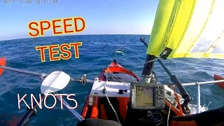 DIY  Sailing Kayak Trimaran Tarpon 120 speed test [upl. by Lillie355]